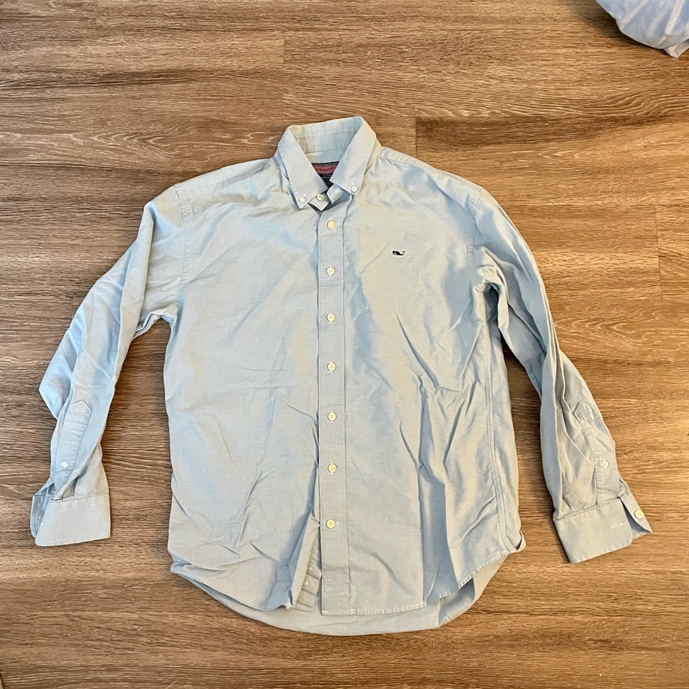 Vineyard vines blue long sleeve whale dress shirt
